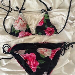 Ted Baker Black Bikini with Pink Floral Design